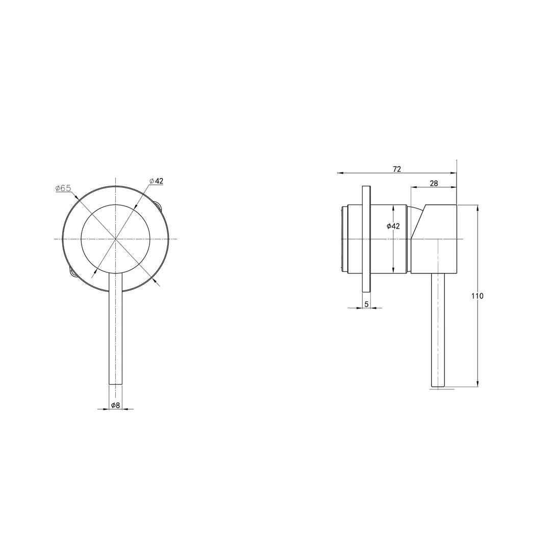Linsol Gigi S3 Wall Mixer Trim Kit - Matte Black - Image 2