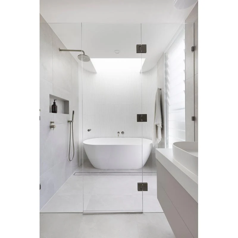 Meir Glass to Glass Shower Door Hinge - Shadow Gun Metal - Image 3