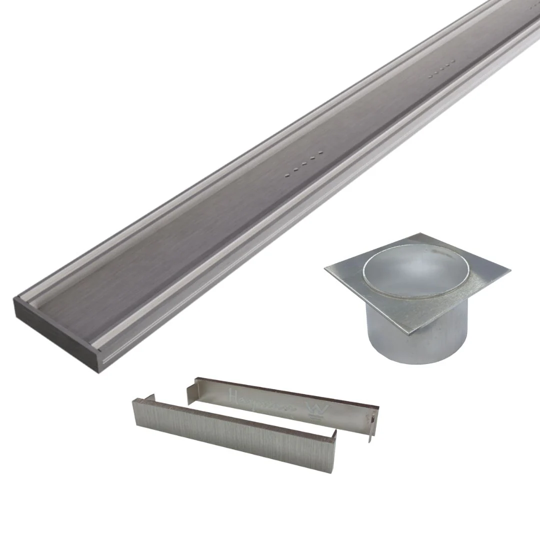 Hayman Aluminium 21mm Tile Insert Shower Grate Drain Kit - Brushed Nickel - Image 2