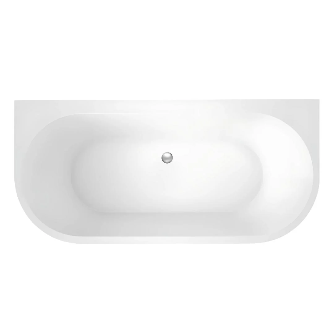 Linsol Idalia 1600mm Back to Wall Bath - Gloss White