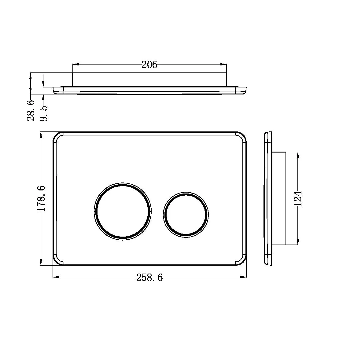 Nero In Wall Toilet Push Plate - Graphite - Image 3