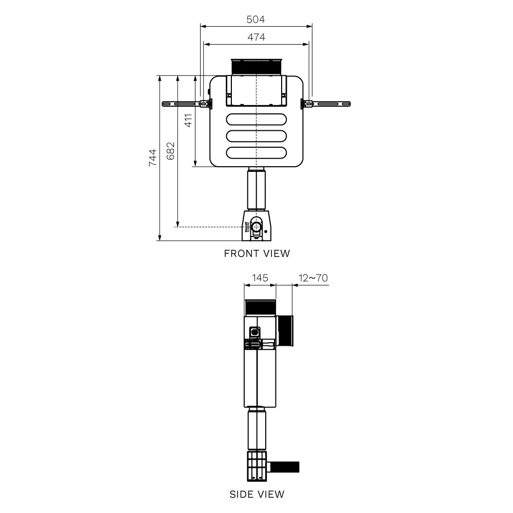 Parisi Incasso Front/Top Flush Concealed Cistern Adj Flush Pipe - Image 3