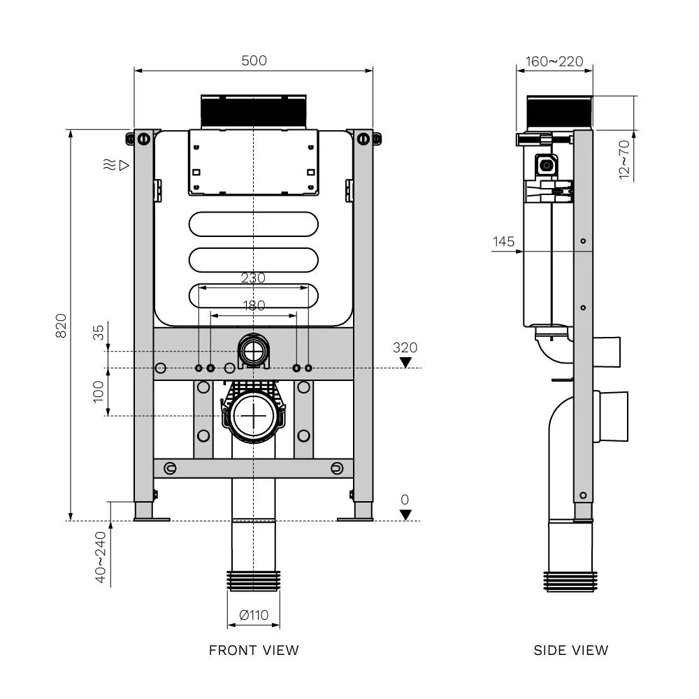 Parisi Incasso Front/Top Flush Concealed Cistern Metal Frame - Image 3