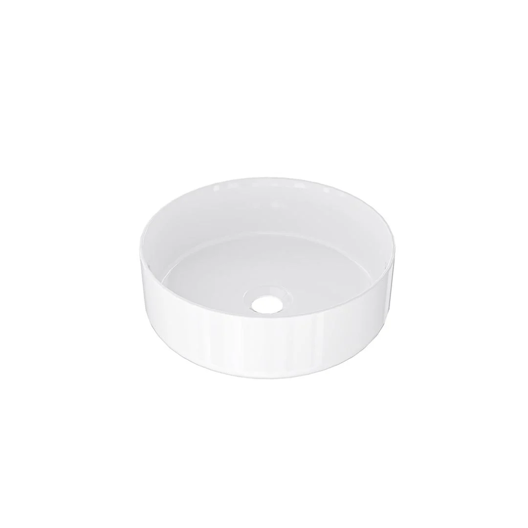 Linsol Infinity 365mm Round Above Counter Basin - Gloss White