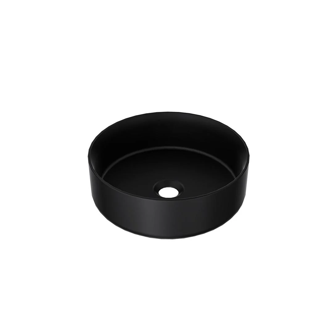 Linsol Infinity 365mm Round Above Counter Basin - Matte Black
