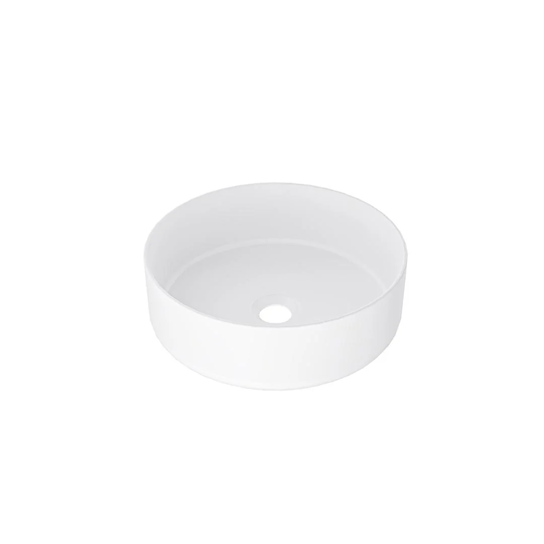 Linsol Infinity 365mm Round Above Counter Basin - Matte White