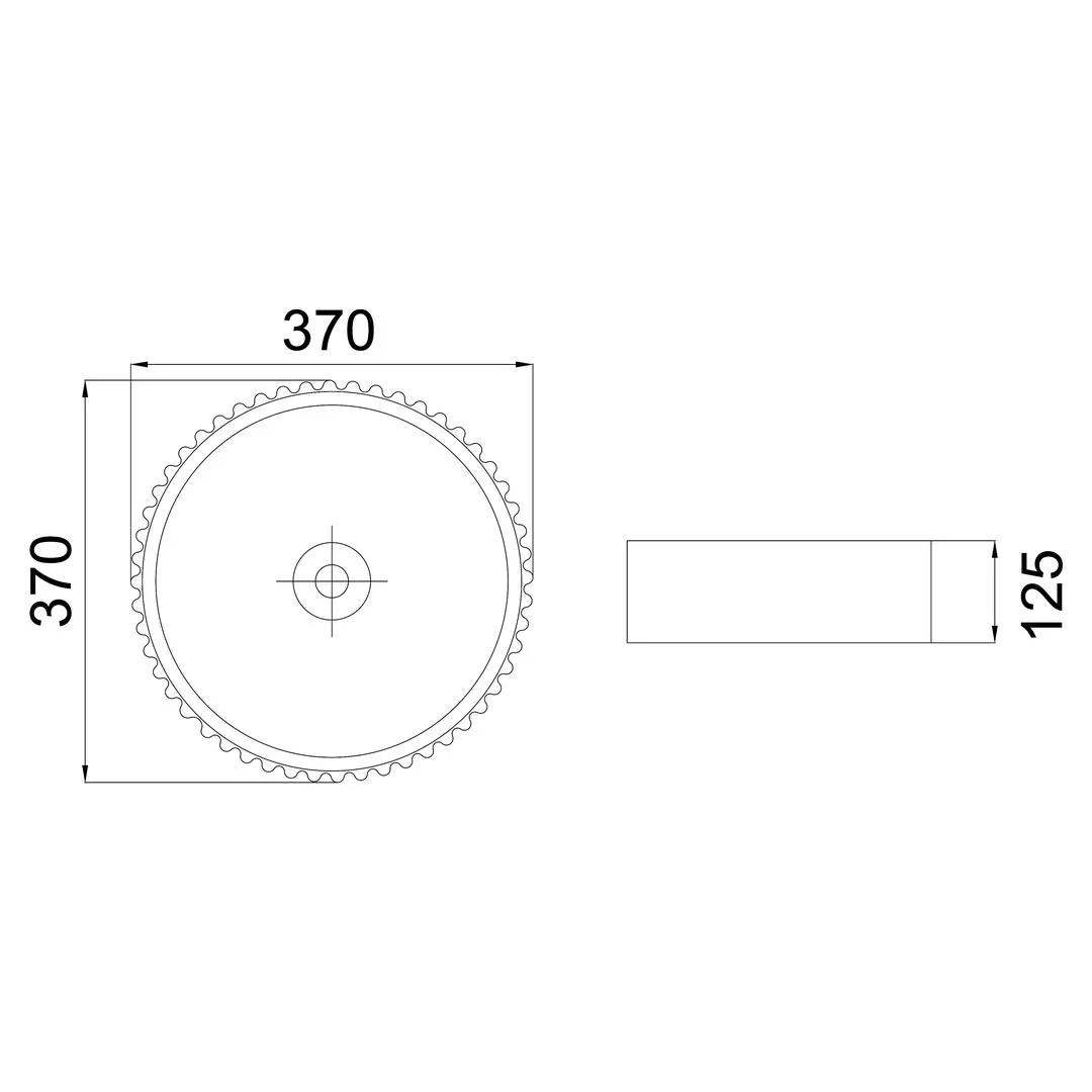 Linsol Infinity 370mm Round Above Counter Fluted Basin - Matte Black - Image 2