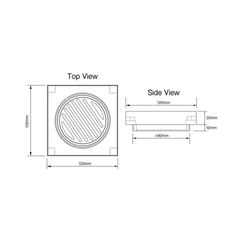 Kano Square Tile Insert Floor Waste - Stainless Steel - Image 4