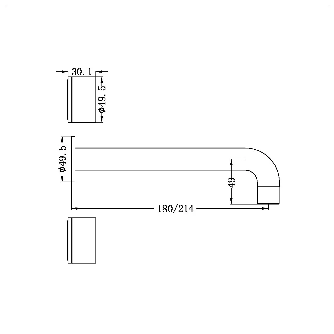 Nero Kara Wall Basin Set - Brushed Bronze - Image 4