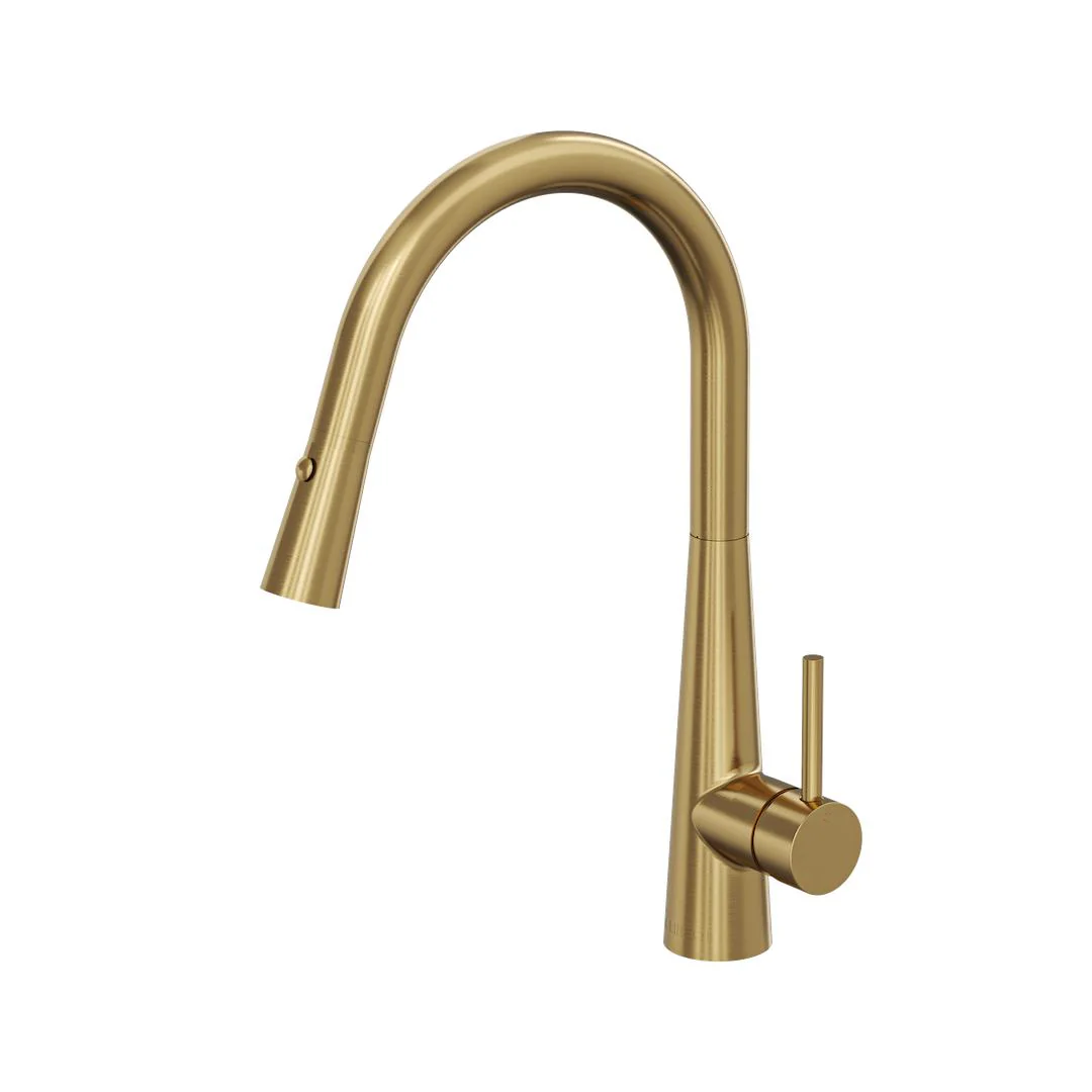Linsol Kashi Pull Out Sink Mixer - Brushed Brass