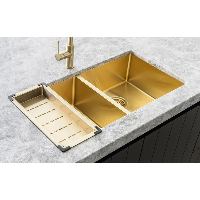 Meir Lavello Kitchen Sink Colander - Brushed Bronze Gold - Image 6