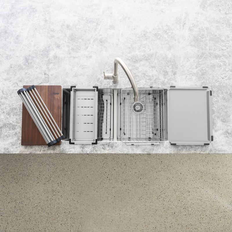 Meir Lavello Kitchen Sink Colander - PVD Brushed Nickel - Image 5