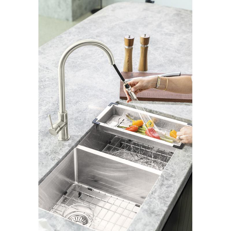 Meir Lavello Kitchen Sink Colander - PVD Brushed Nickel - Image 6
