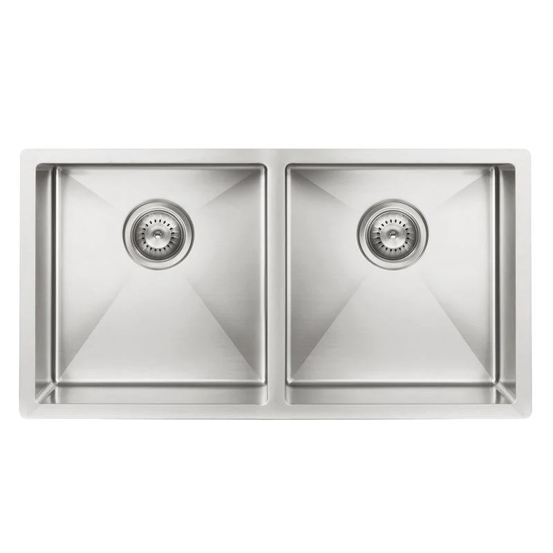 Meir Kitchen Sink - Double Bowl 860 x 440 - PVD Brushed Nickel - Image 6