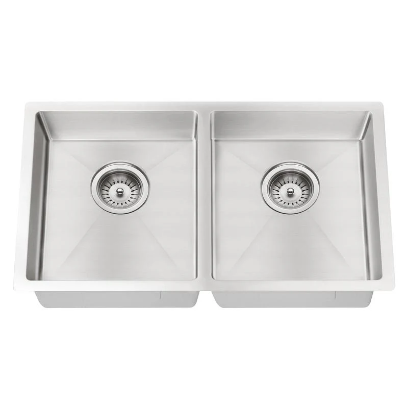 Meir Kitchen Sink - Double Bowl 860 x 440 - PVD Brushed Nickel - Image 7