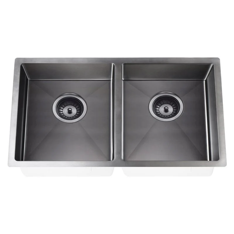 Meir Lavello Kitchen Sink Double Bowl 860 x 440 - PVD Gun Metal Black - Image 6
