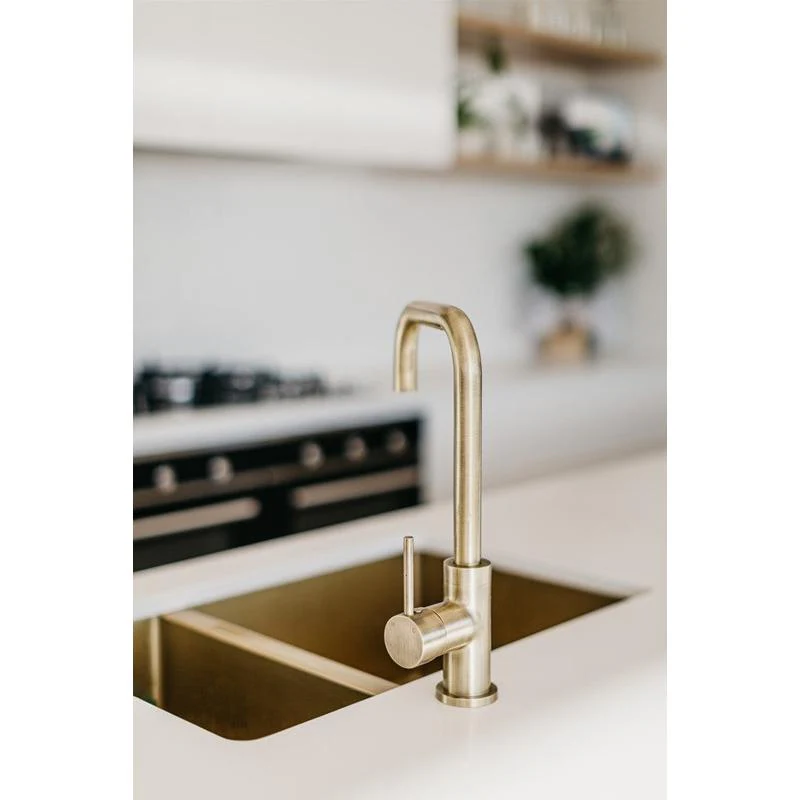 Meir Lavello Kitchen Sink One and Half Bowl 670 x 440 - PVD Brushed Bronze Gold - Image 2