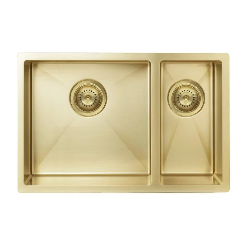 Meir Lavello Kitchen Sink One and Half Bowl 670 x 440 - PVD Brushed Bronze Gold - Image 3