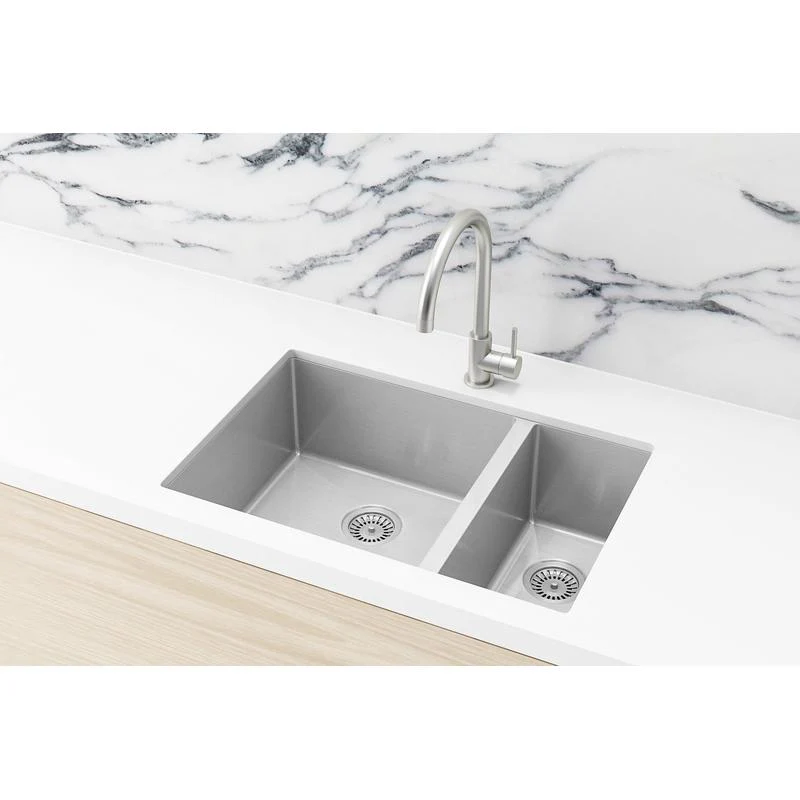 Meir Lavello Kitchen Sink - One & Half Bowl 670 x 440 - PVD Brushed Nickel - Image 2