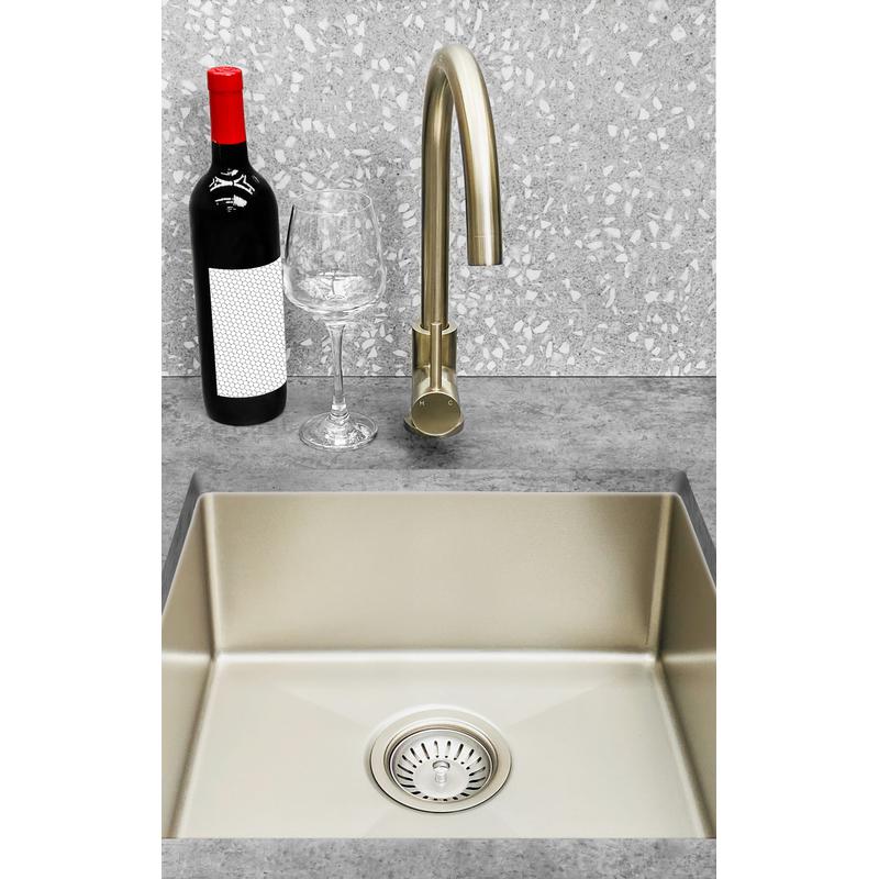 Meir Lavello Kitchen Sink Single Bowl 380 x 440 - PVD Brushed Nickel - Image 5