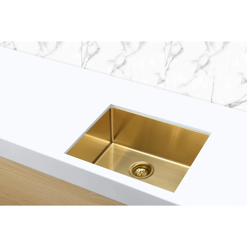 Meir Lavello Kitchen Sink Single Bowl 450 x 450 - PVD Brushed Bronze Gold - Image 2