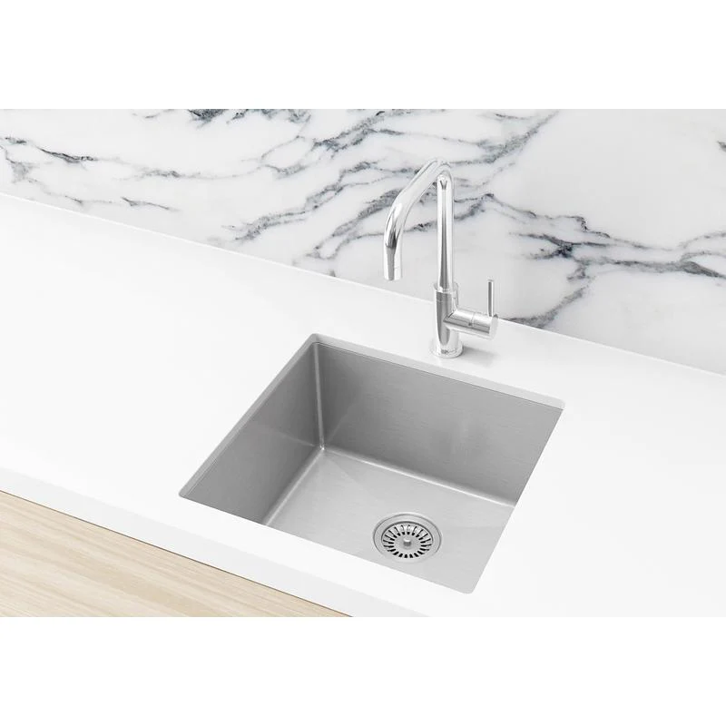 Meir Lavello Kitchen Sink Single Bowl 450 x 450 - PVD Brushed Nickel