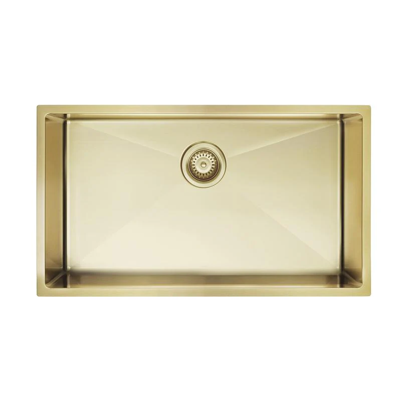 Meir Lavello Kitchen Sink Single Bowl 760 x 440 - PVD Brushed Bronze Gold - Image 2