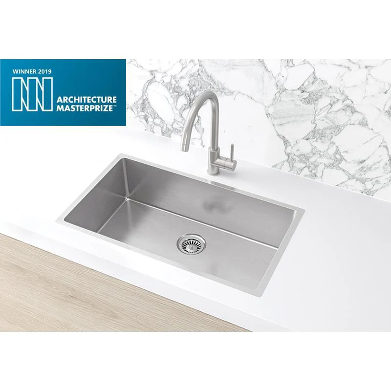 Meir Lavello Kitchen Sink Single Bowl 760 x 440 - PVD Brushed Nickel