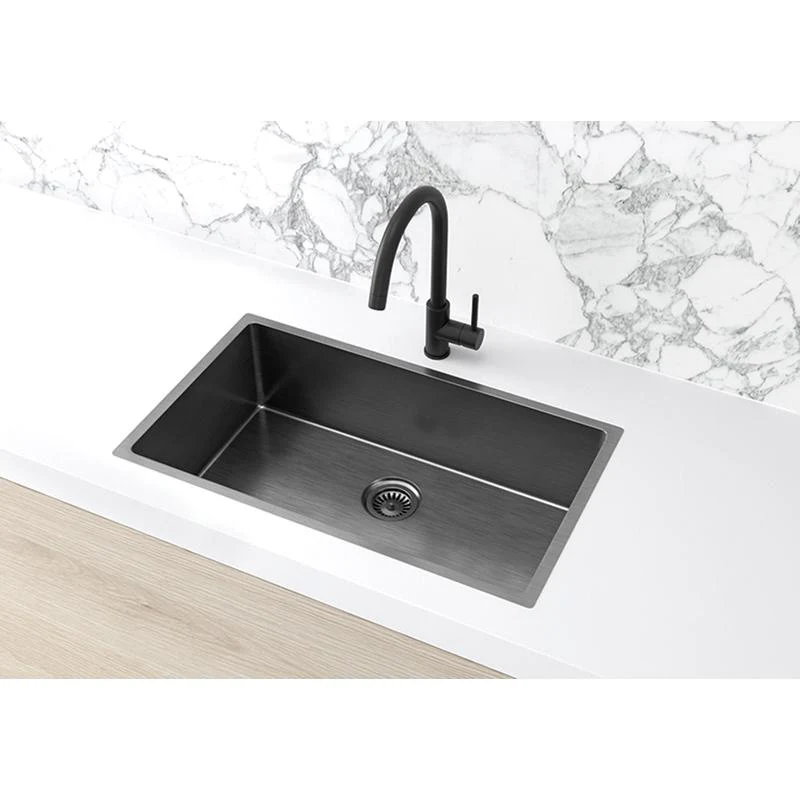 Meir Lavello Kitchen Sink Single Bowl 760 x 440 - PVD Gun Metal Black