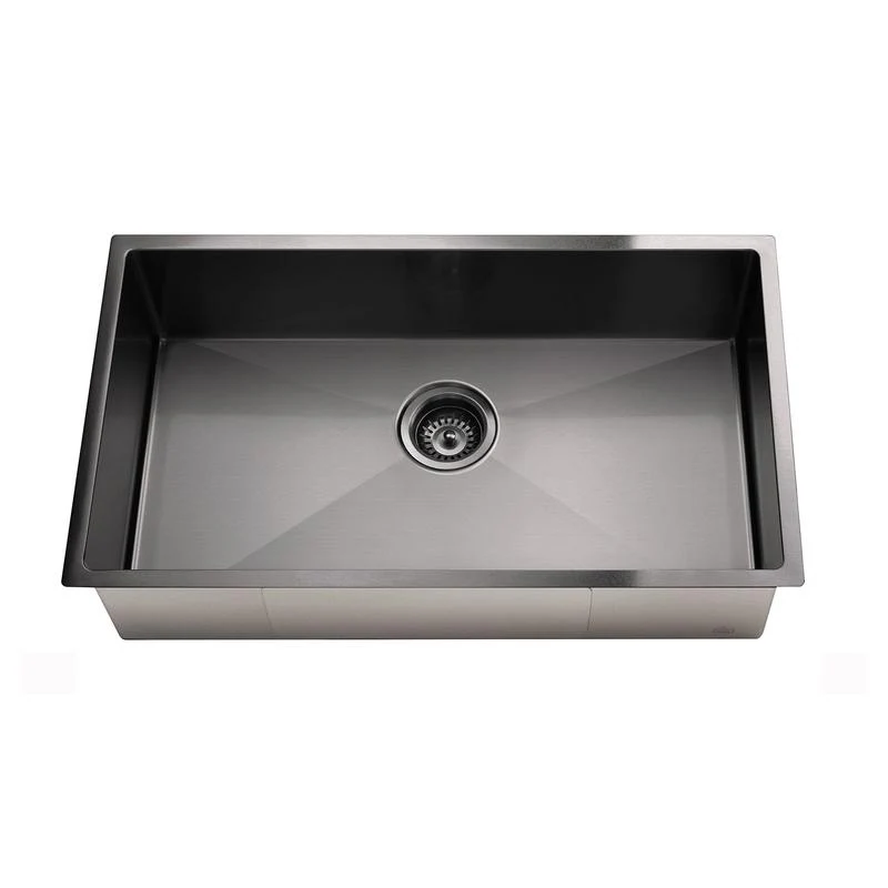 Meir Lavello Kitchen Sink Single Bowl 760 x 440 - PVD Gun Metal Black - Image 3