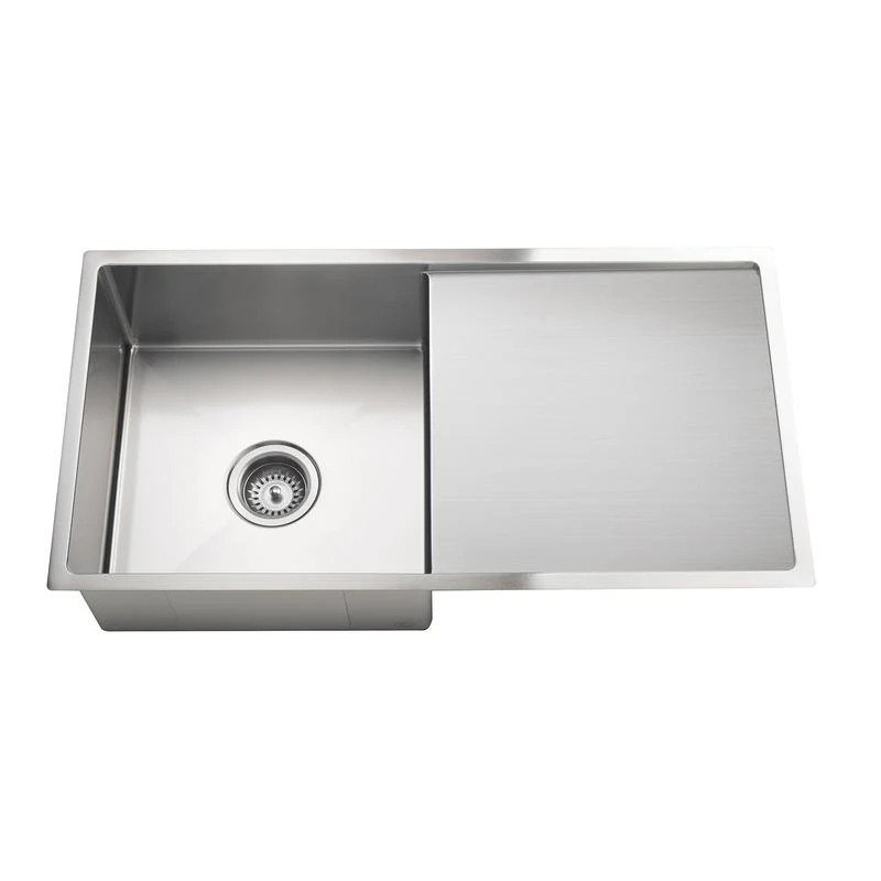 Meir Lavello Kitchen Sink Single Bowl & Drainboard 840 x 440 - PVD Brushed Nickel - Image 3