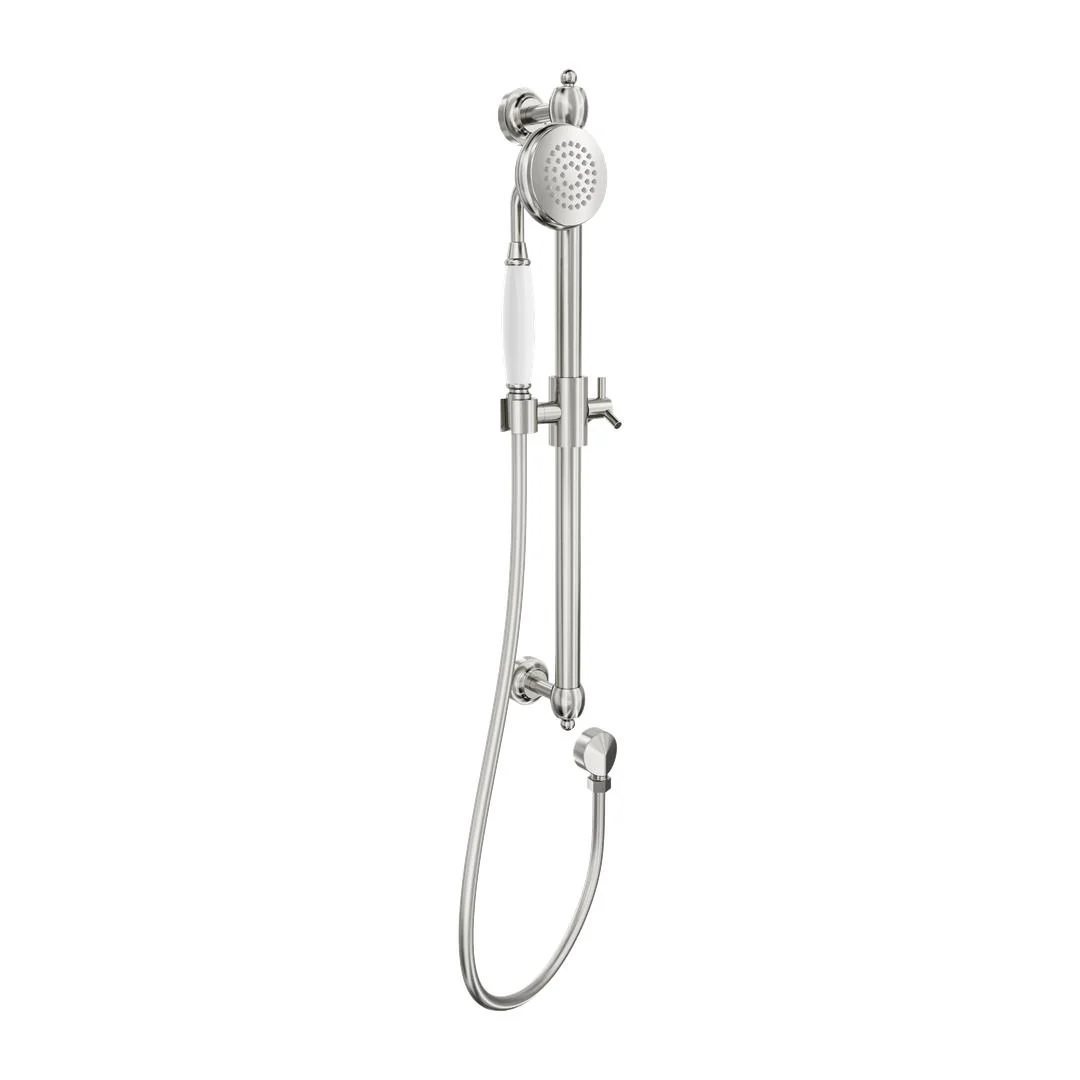Linsol Klassique Sliding Shower Rail - Brushed Nickel - Image 2