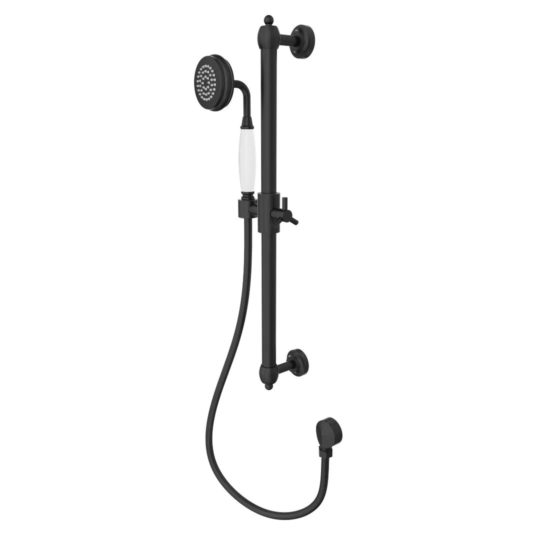 Linsol Klassique Sliding Shower Rail - Matte Black
