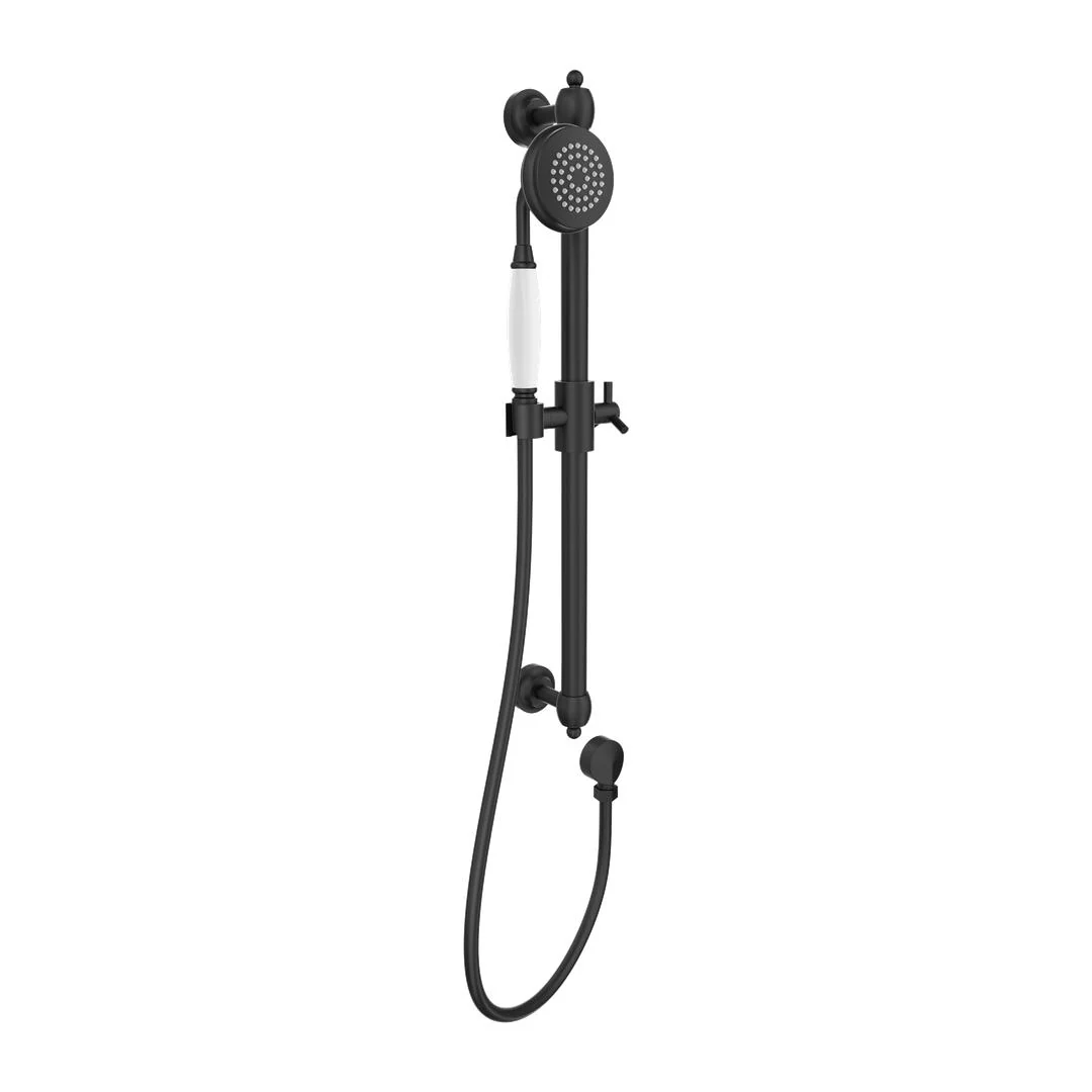 Linsol Klassique Sliding Shower Rail - Matte Black - Image 2