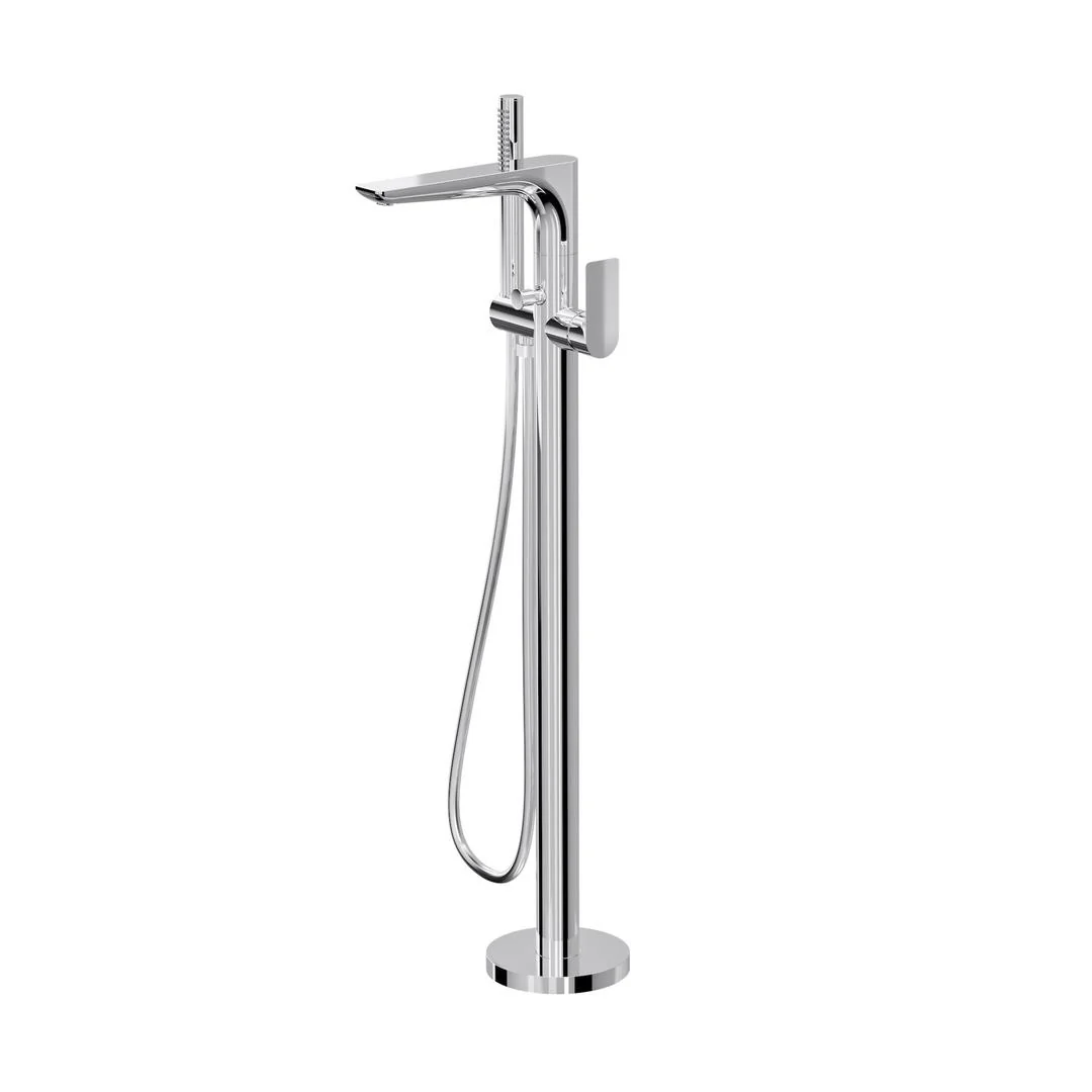 Linsol Kyah Freestanding Bath Filler with Hand Shower - Chrome