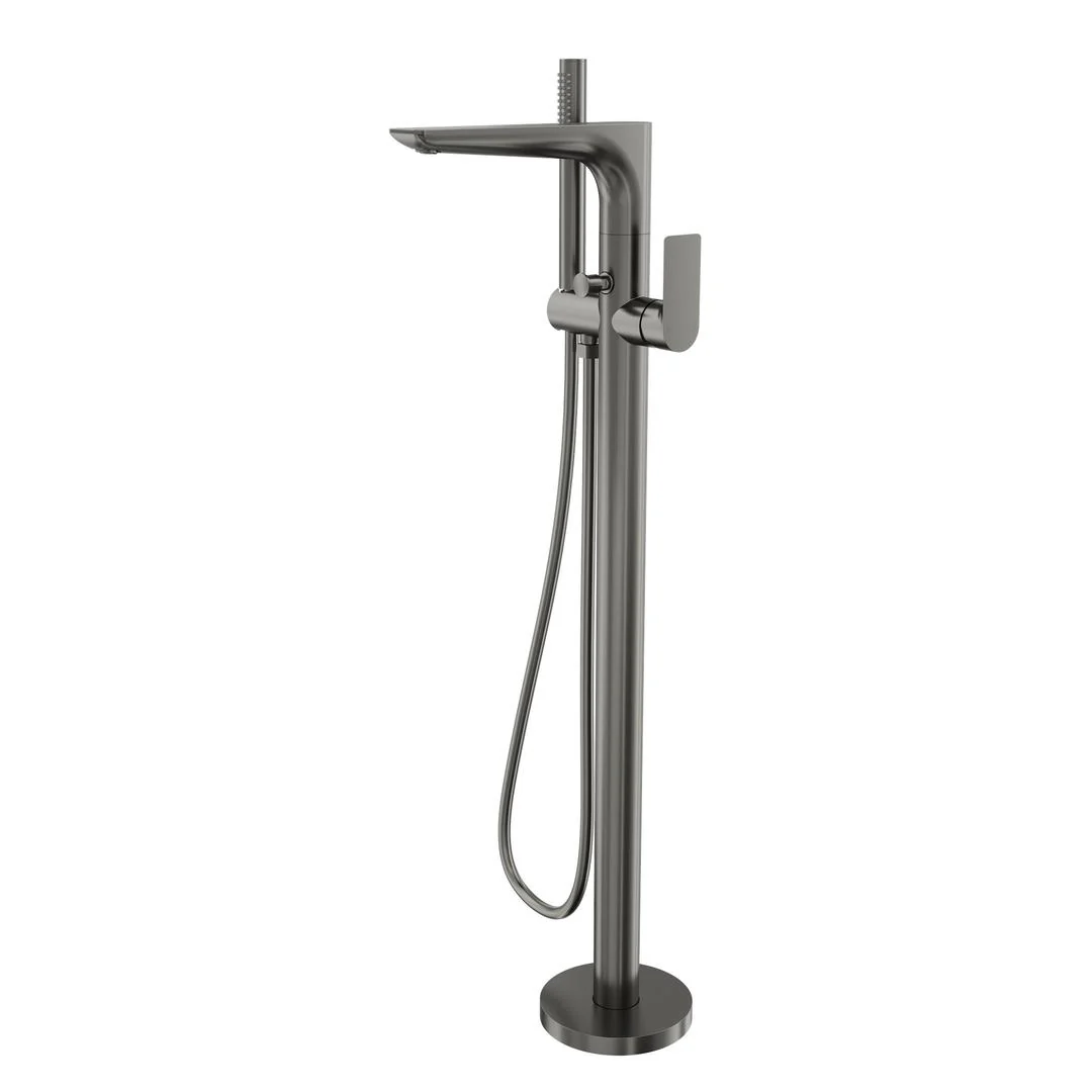 Linsol Kyah Freestanding Bath Filler with Hand Shower - Gunmetal