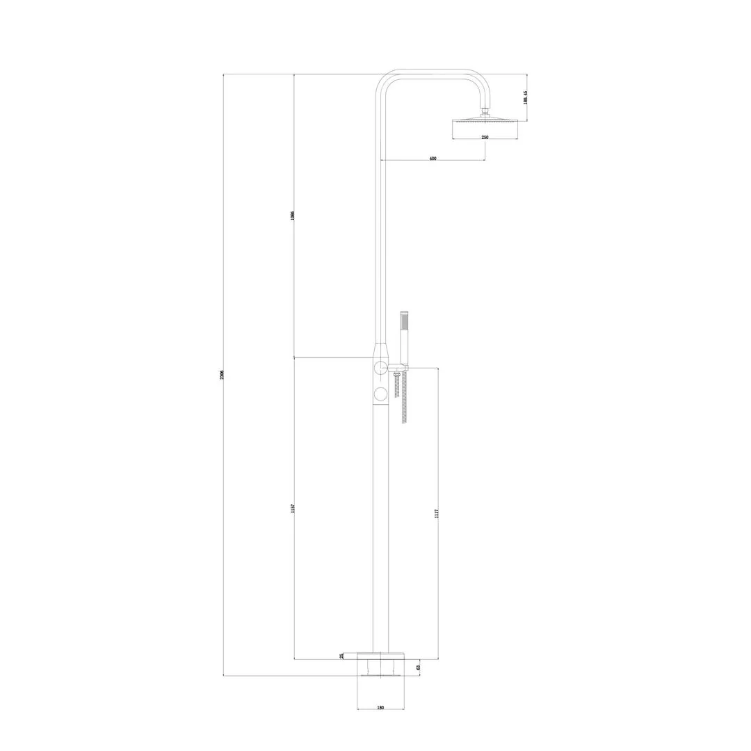 Linsol Lamezia Marine Grade Outdoor Shower - Gunmetal - Image 4