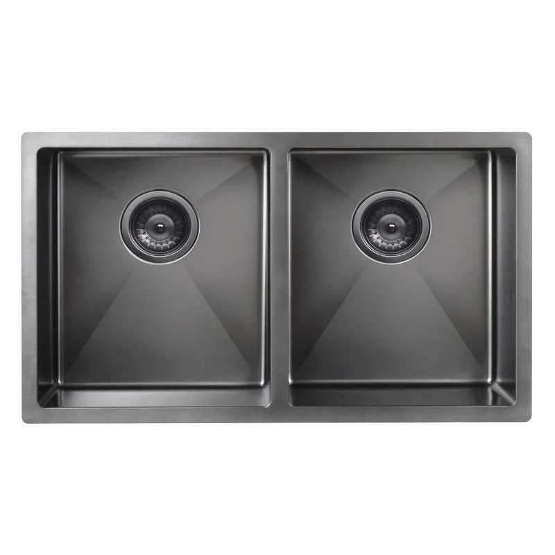 Meir Lavello Kitchen Sink Double Bowl 760 x 440 - Gun Metal Black - Image 6