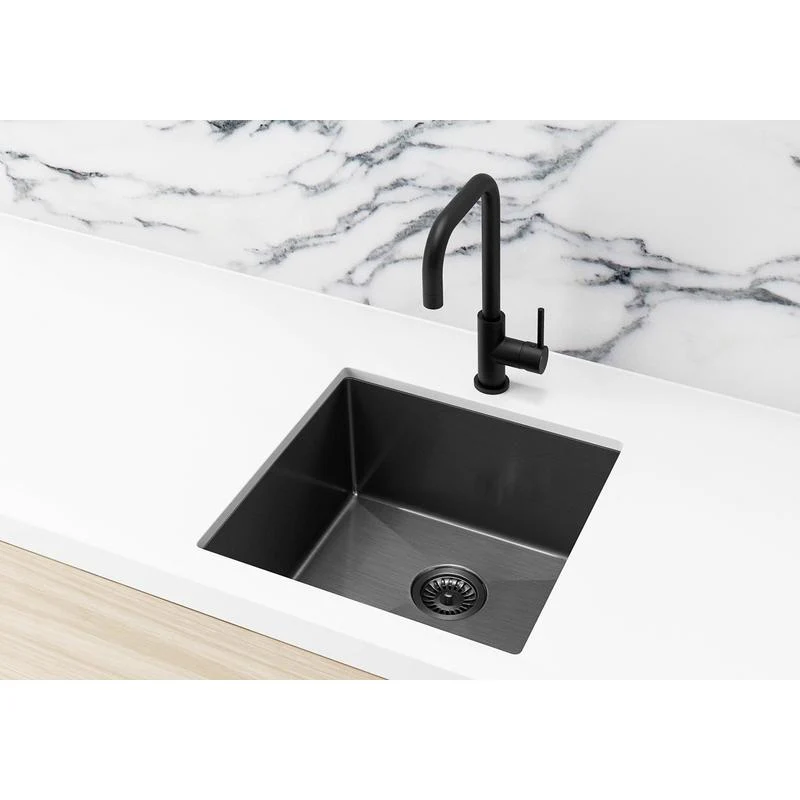 Meir Lavello Kitchen Sink Single Bowl 450 x 450 - PVD Gun Metal Black