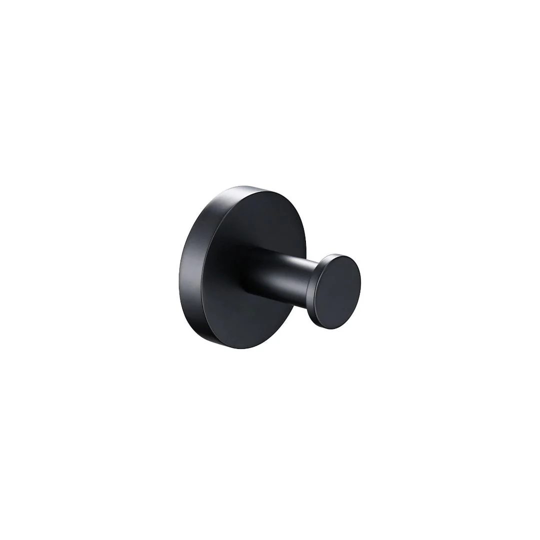 Linsol Lux S2 Single Robe Hook - Matte Black