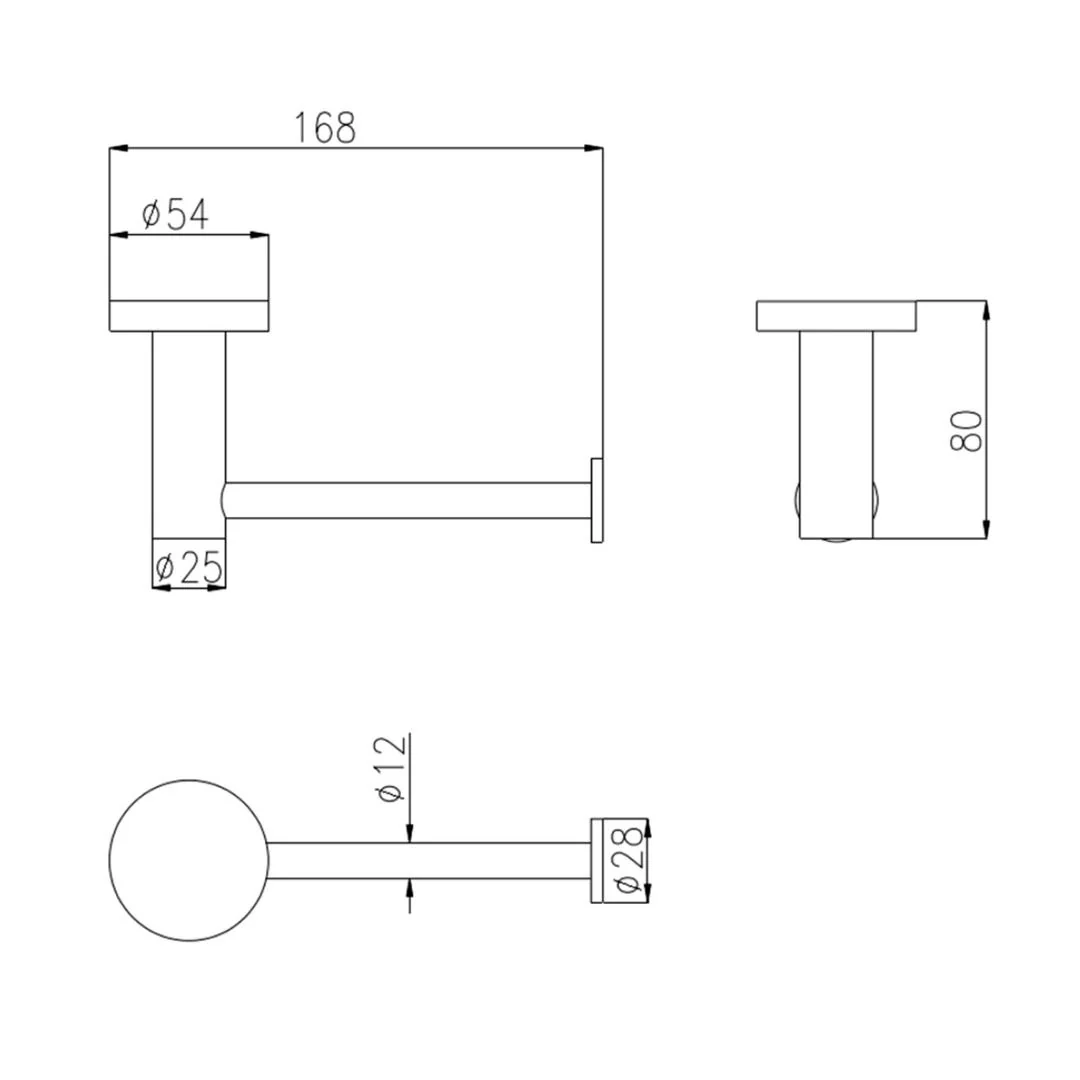 Linsol Lux S2 Toilet Roll Holder - Matte Black - Image 2