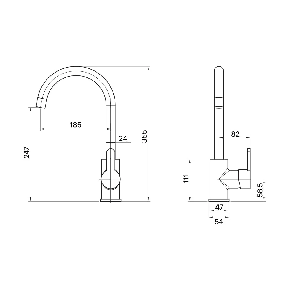 Mixx Magnolia Gooseneck Sink Mixer - Chrome - Image 2