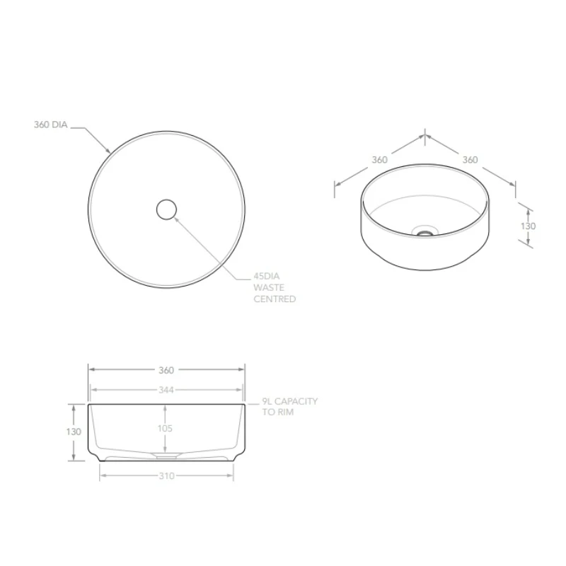 ADP Margot 360mm Above Counter Basin - Matte Olive - Image 2