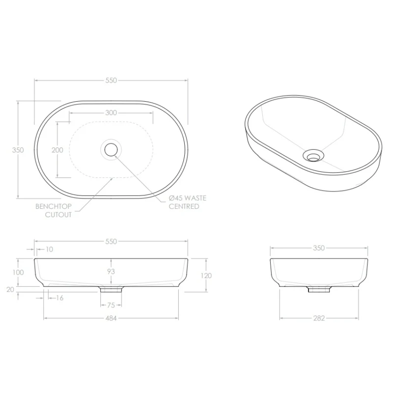 ADP Marilyn 550mm Above Counter Basin - Matte Olive - Image 4