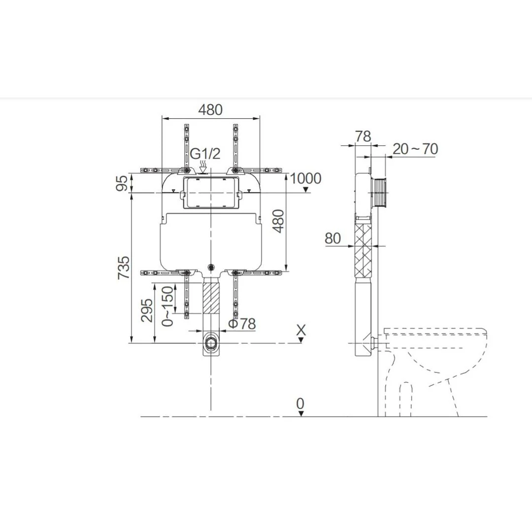 Linsol Marq 80mm Mechanical In Wall Cistern - Image 2