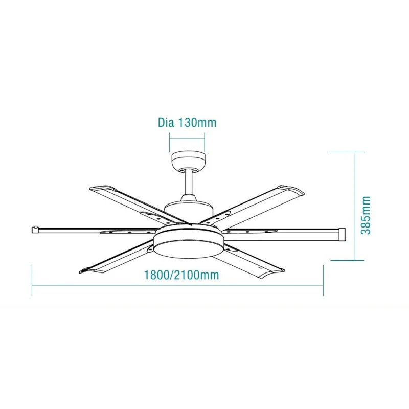 Martec Albatross 84" DC Ceiling Fan With 24W LED Light and Remote - White - Image 2