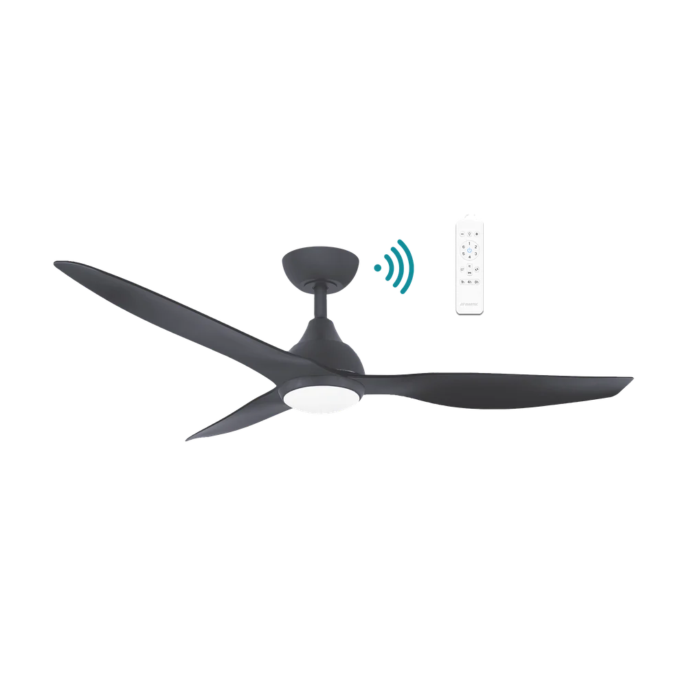 Martec Avoca DC 52″ Smart Ceiling Fan With WIFI Remote Control + LED Light - Matt Black