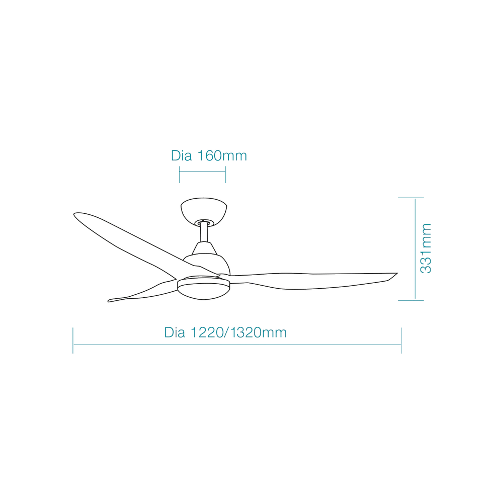 Martec Avoca DC 52″ Smart Ceiling Fan With WIFI Remote Control + LED Light - Matt Black - Image 2