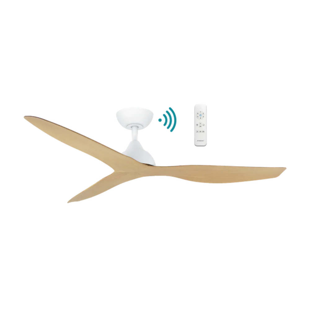 Martec Avoca DC 52″ Smart Ceiling Fan With WIFI Remote Control - Matt White/Oak