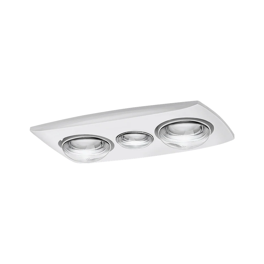Martec Contour 2 3-in-1 Bathroom Heater with 2 Heat Lamps, Exhaust Fan and LED Light - White